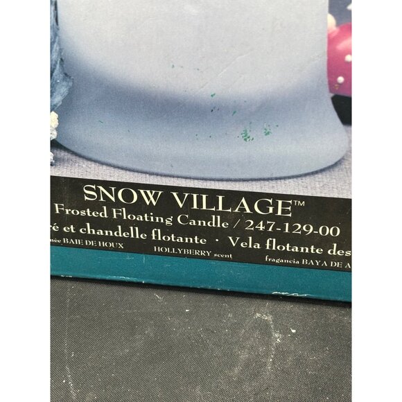 Vintage Pfaltzgraff Snow Village Frosted Floating Christmas Candle 1997 - Picture 6 of 7